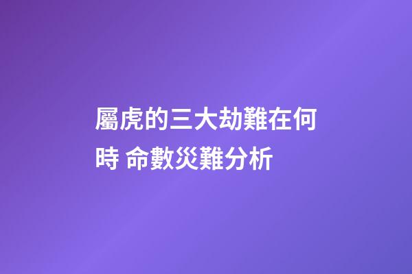 屬虎的三大劫難在何時 命數災難分析